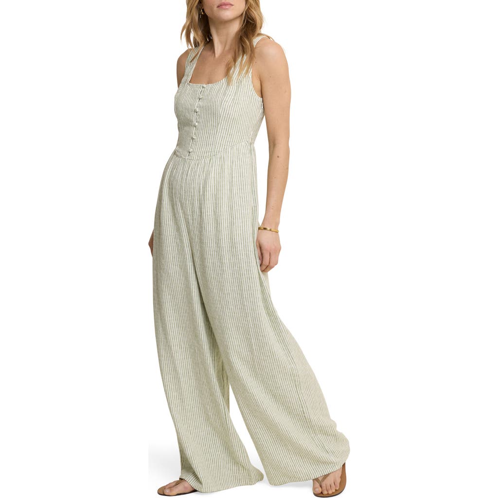 Nobody's Child Cora Stripe Jumpsuit in Green at Nordstrom, Size 14