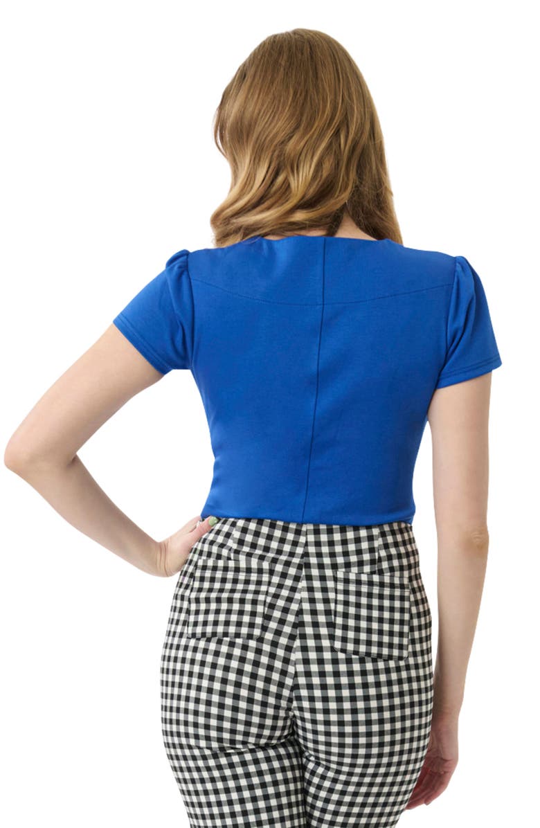 Unique Vintage Pentagon Collar Knit Top, Alternate, color, Royal Blue