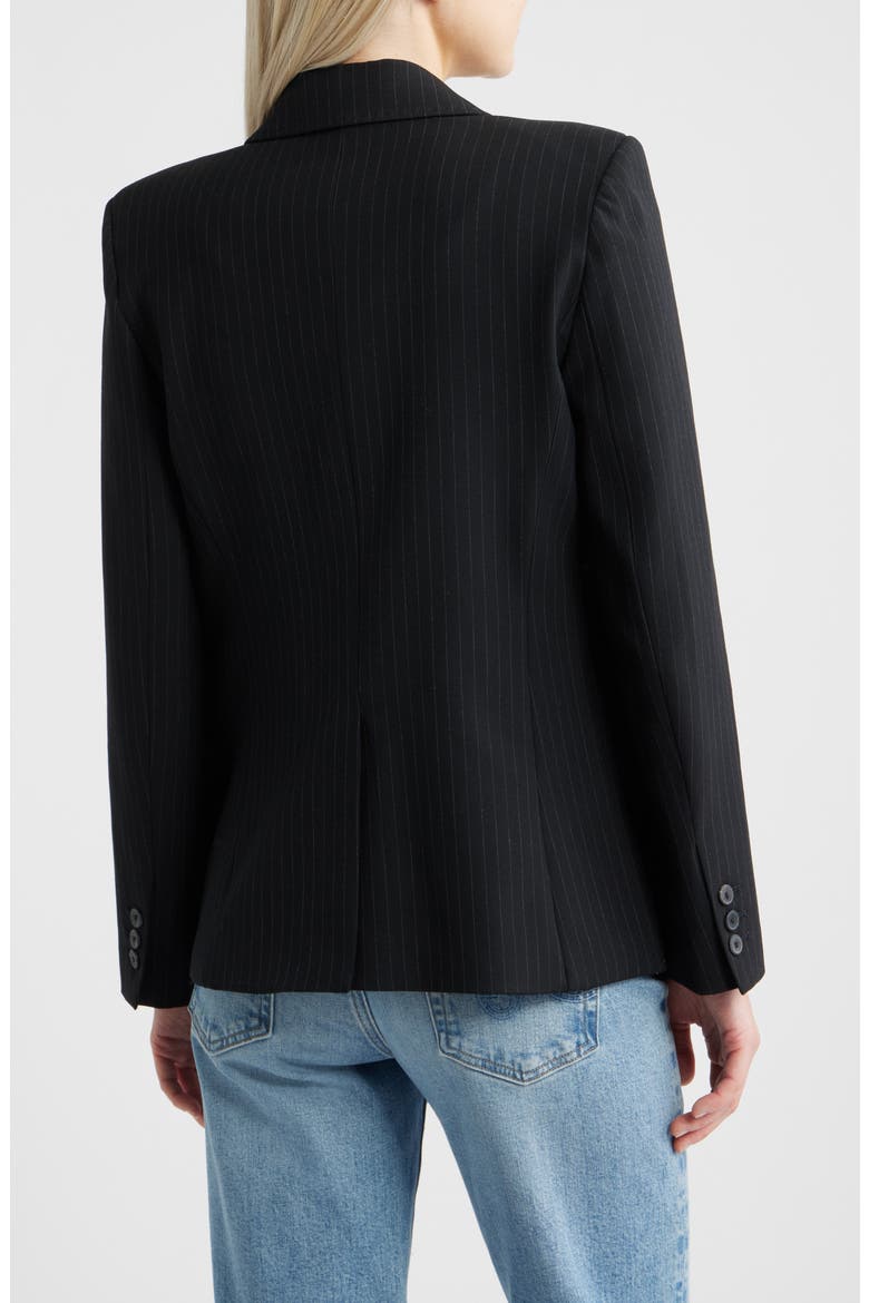 Pinstripe Straight Fit Suit Blazer, Alternate, color, DARK NAVY