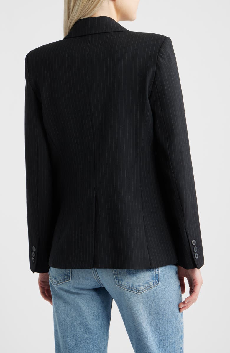 MANGO Pinstripe Straight Fit Suit Blazer, Alternate, color, Dark Navy