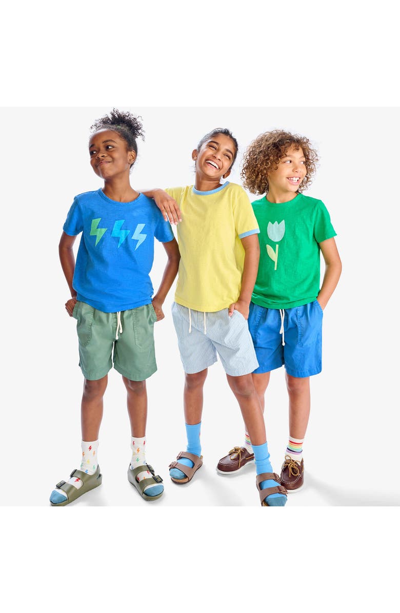 Primary Kids Heathered Ringer Tee, Alternate, color, Blueberry