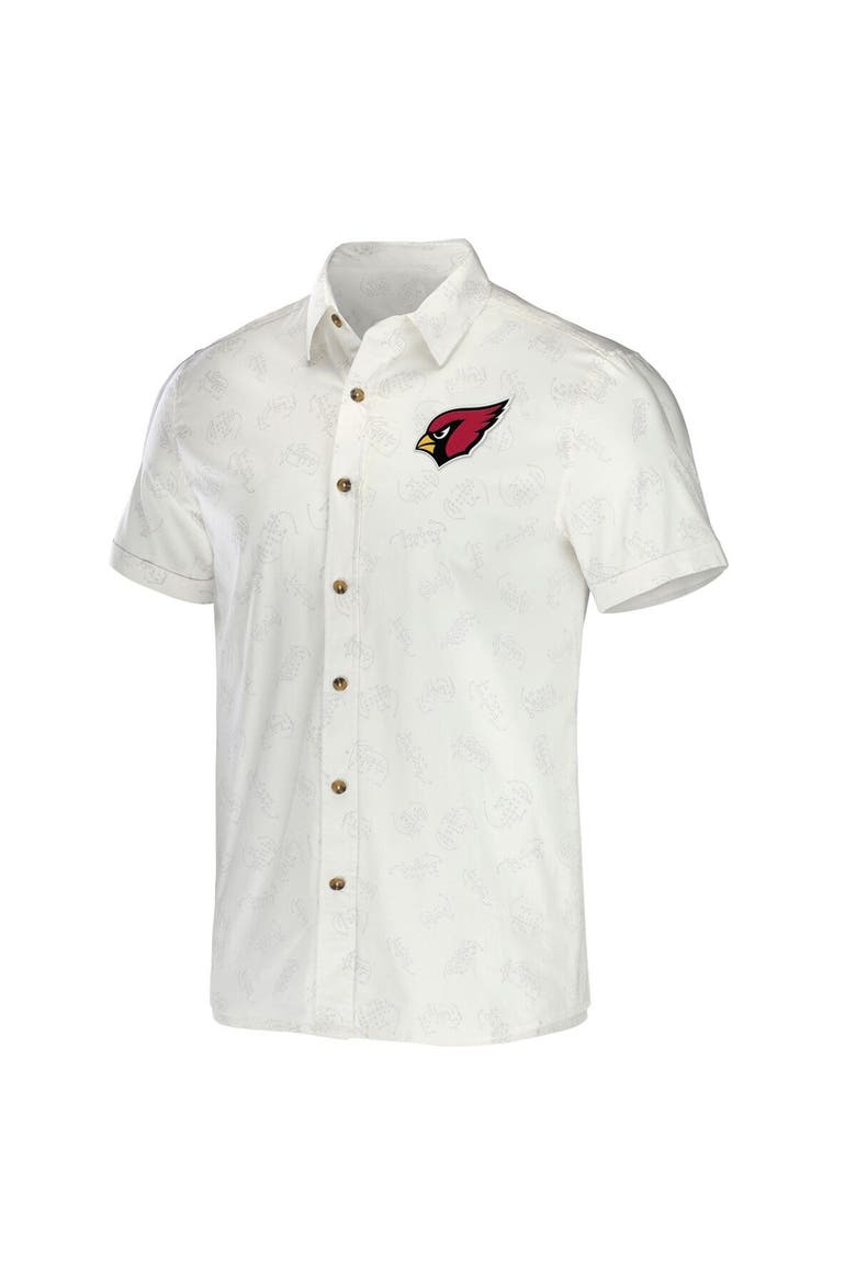 Men's NFL x Darius Rucker Collection by Fanatics White Arizona Cardinals Woven Button-Up T-Shirt, Alternate, color, White