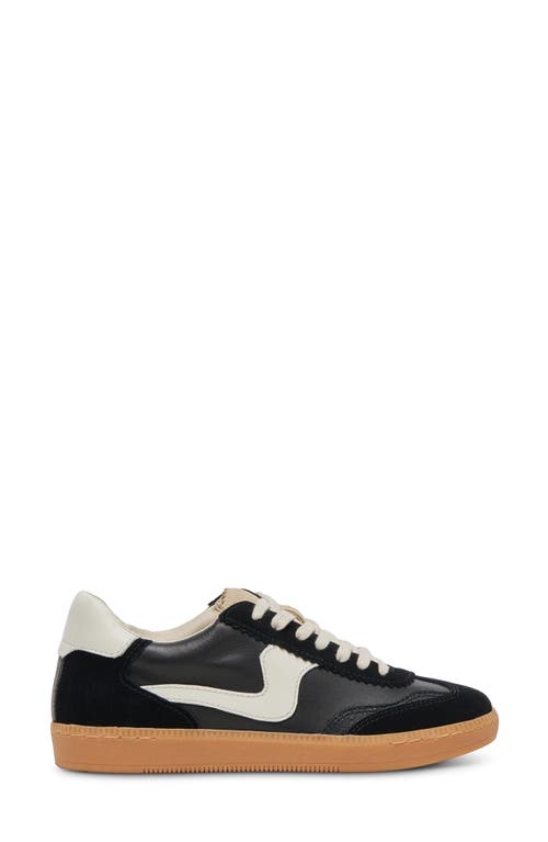 Dolce Vita Notice Black And White Leather Color Block Lace-up Sneakers