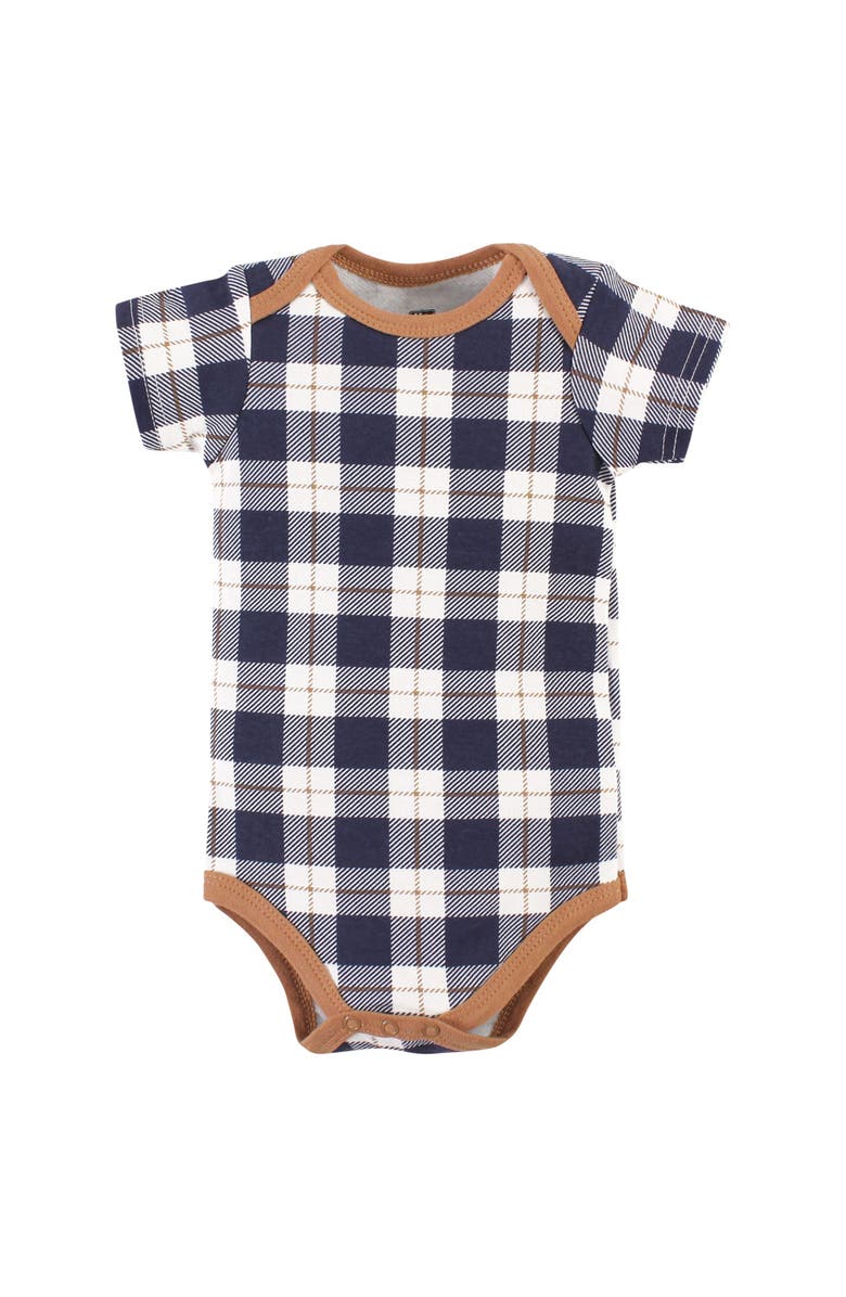 Hudson Baby Cotton Bodysuit, Pant and Bib Set, Alternate, color, Football Huddles
