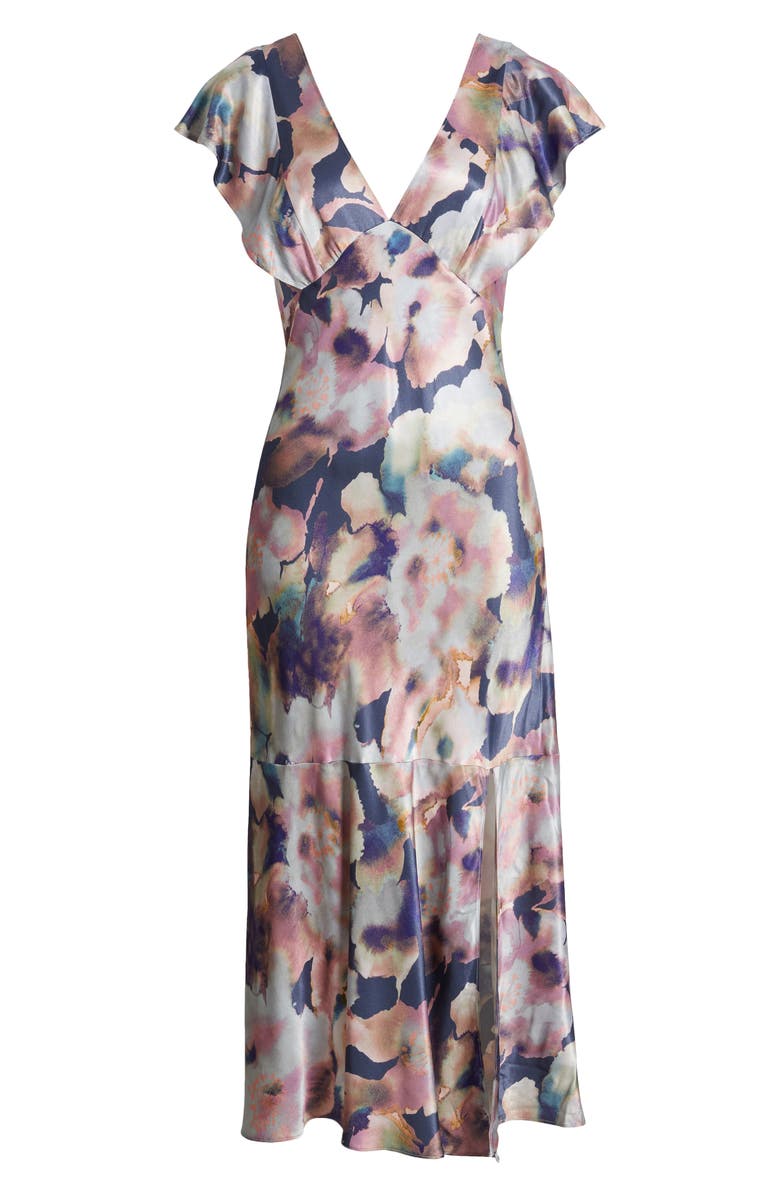 Rails Dina Flutter Sleeve Midi Dress, Alternate, color, Midnight Verbena