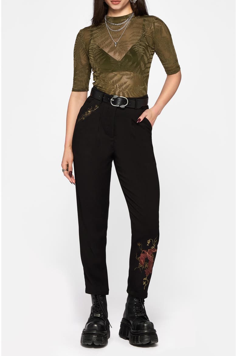 Phoenix Embroidered Tapered Trouser, Alternate, color, Black