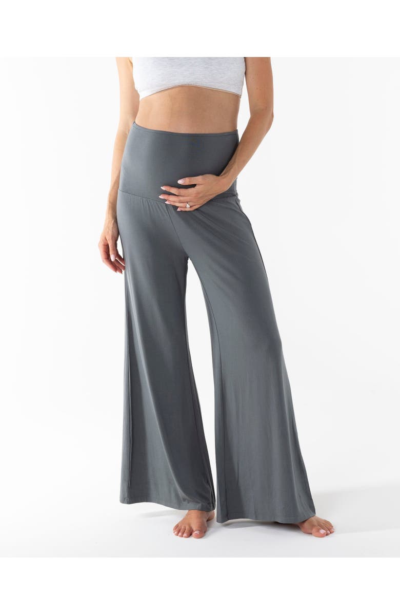 Angel Maternity Debra Wide Leg Maternity  Lounge Pants, Alternate, color, Slate Grey