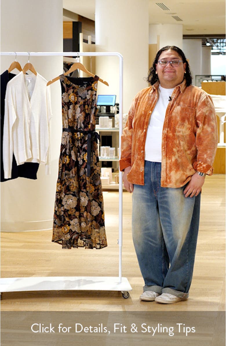 Embroidered Tie Waist Sleeveless Midi Dress, sales video thumbnail