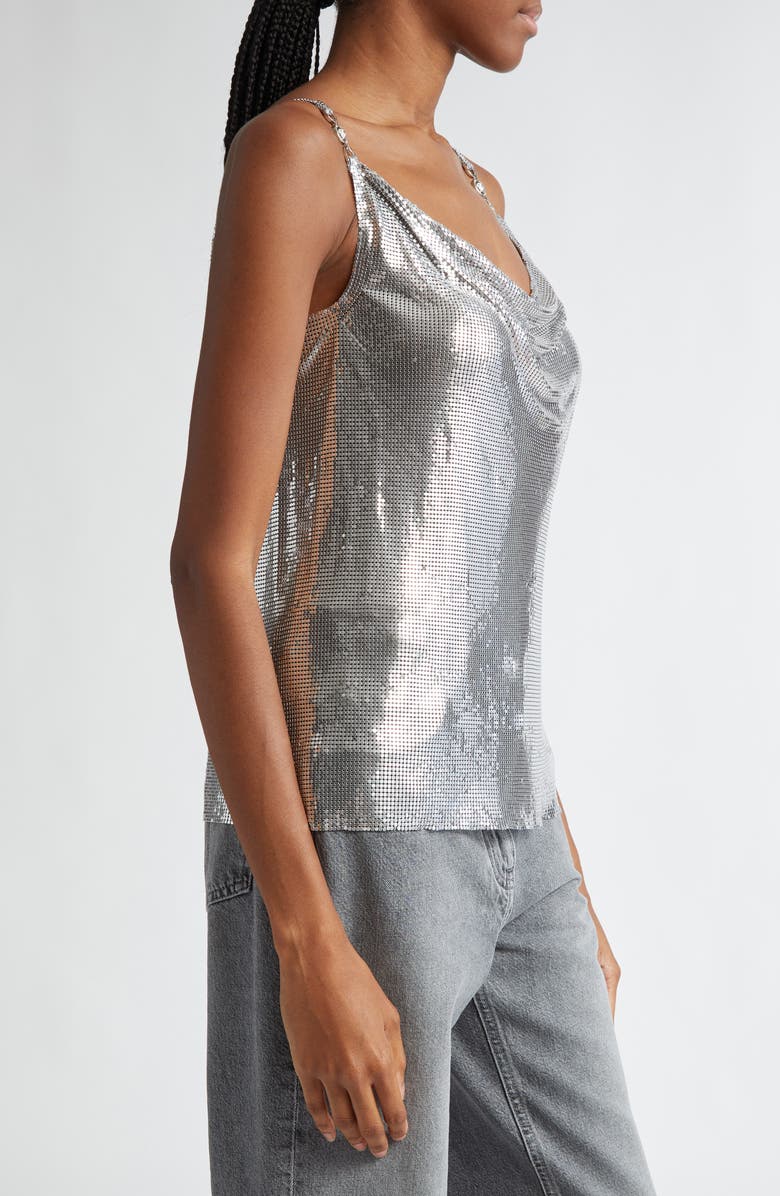 Versace Medusa Cowl Neck Metal Mesh Camisole, Alternate, color, 