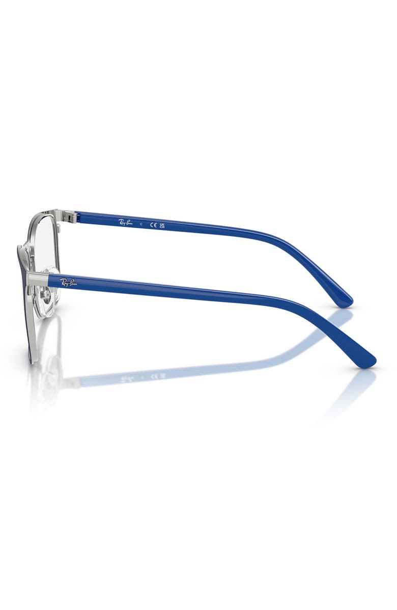Ray-Ban Kids' 48mm Small Square Optical Glasses, Alternate, color, Blue Silver