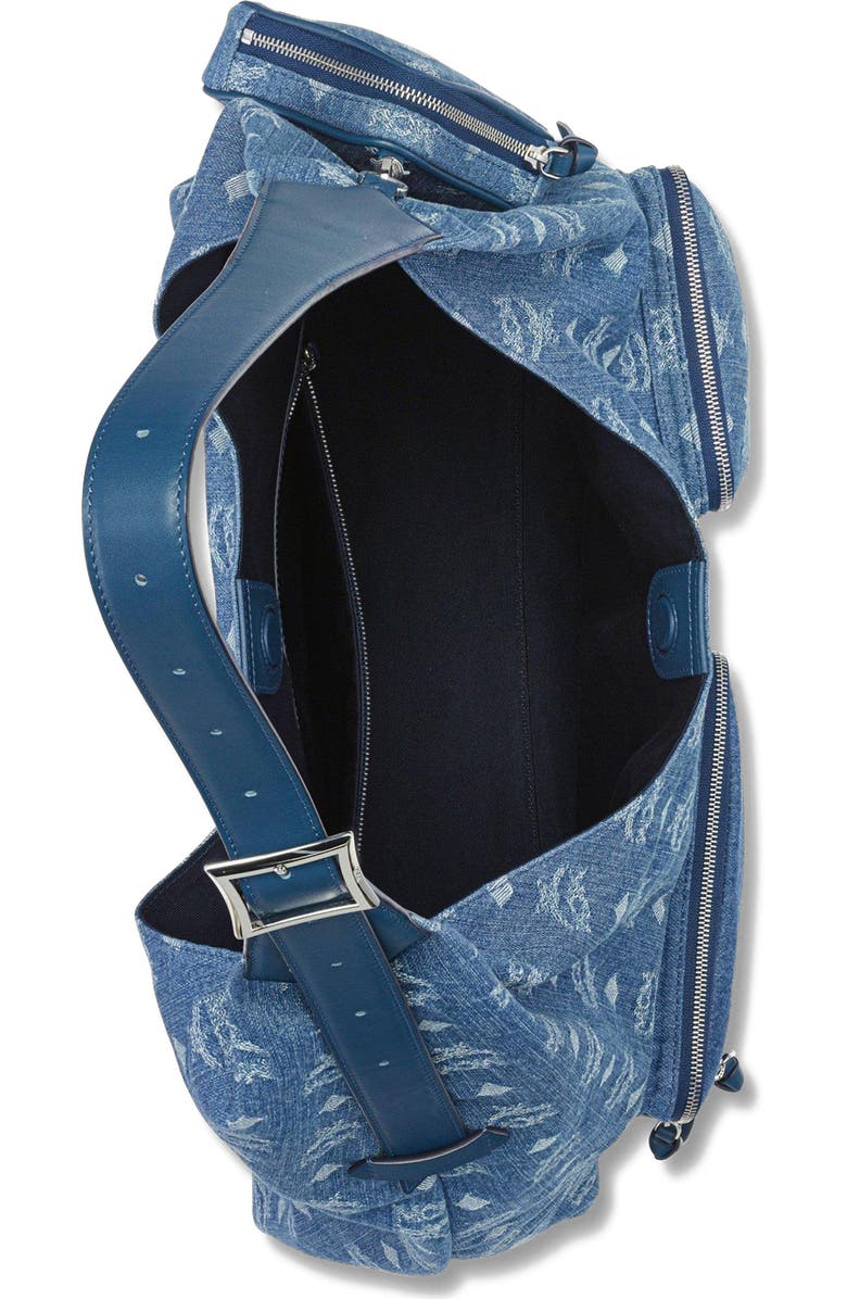 MCM Aren Multi-Shopper in Monogram Denim Jacquard, Alternate, color, Blue