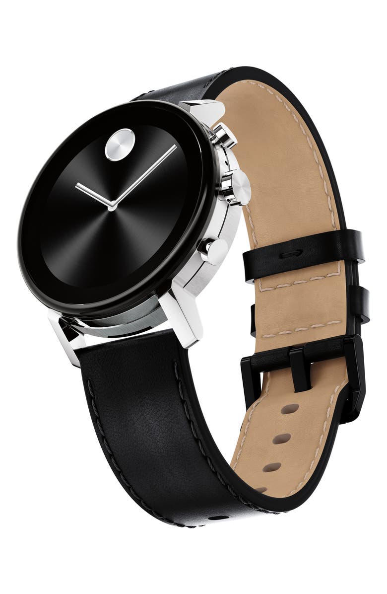 Movado Bold Connect 2.0 Leather Strap Smart Watch, 40mm, Alternate, color, 