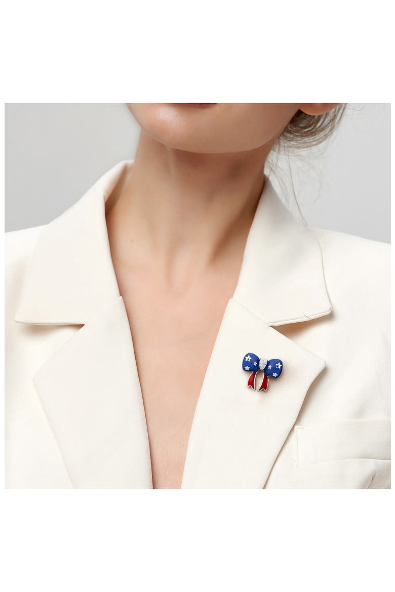 Enamel & Cubic Zirconia Bow Pin, Alternate, color, MULTI