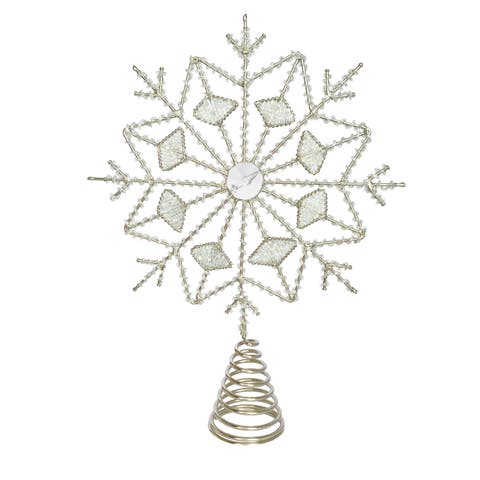 Frost Glass & Iron Snowflake Tree Topper