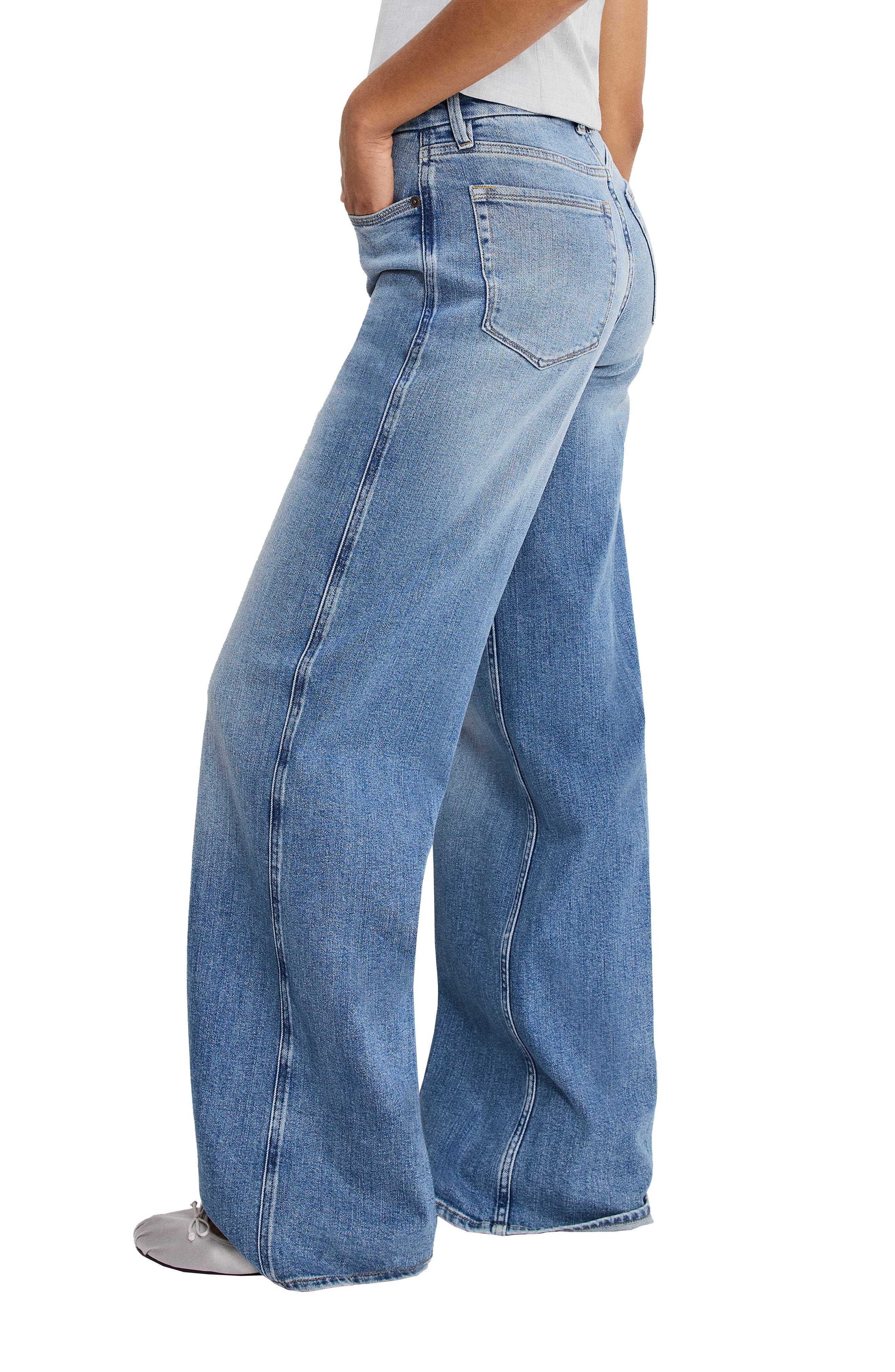 Good American Good Skate Wide Leg Jeans (Women) | Nordstromrack