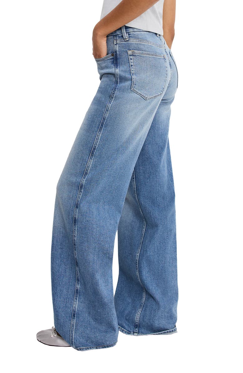 Good American Good Skate Wide Leg Jeans, Alternate, color, Indigo1142