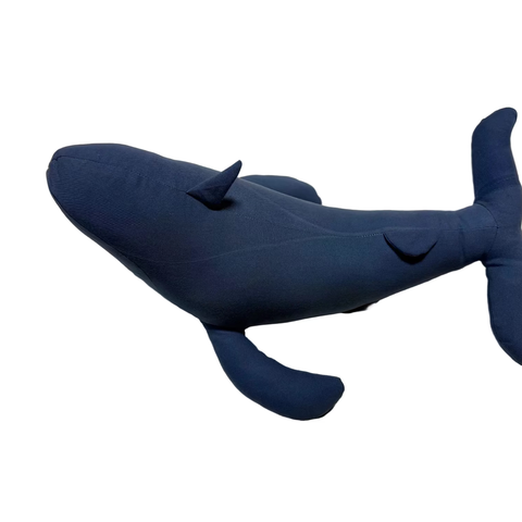 Vintage Fabric Stuffed Whale