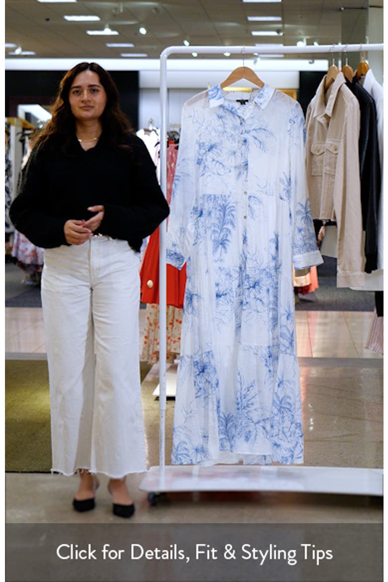 Placed Floral Long Sleeve Maxi Shirtdress video