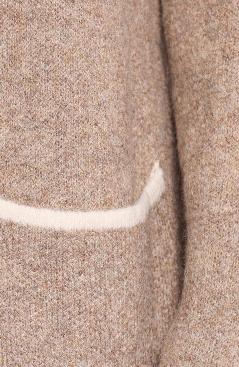 Petal & Pup Katia Contrast Trim Sweater Coat, Alternate, color, Beige