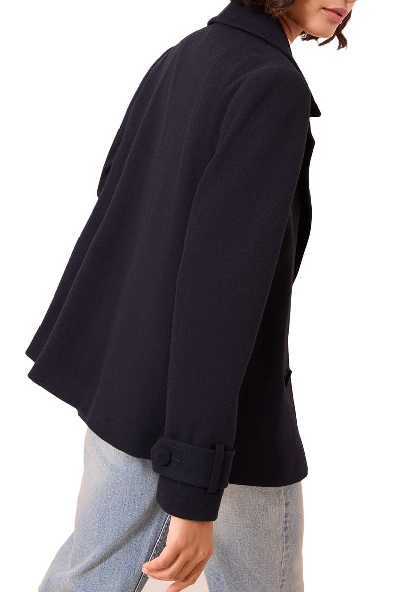Double Breasted Peacoat, Alternate, color, BLUE