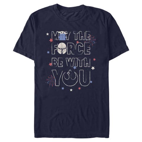 Men's Star Wars The Mandalorian May The Force And Fireworks  Graphic T-Shirt