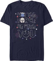 Star Wars: The Mandalorian Men's May The Force And Fireworks Short Sleeve Graphic T-Shirt
