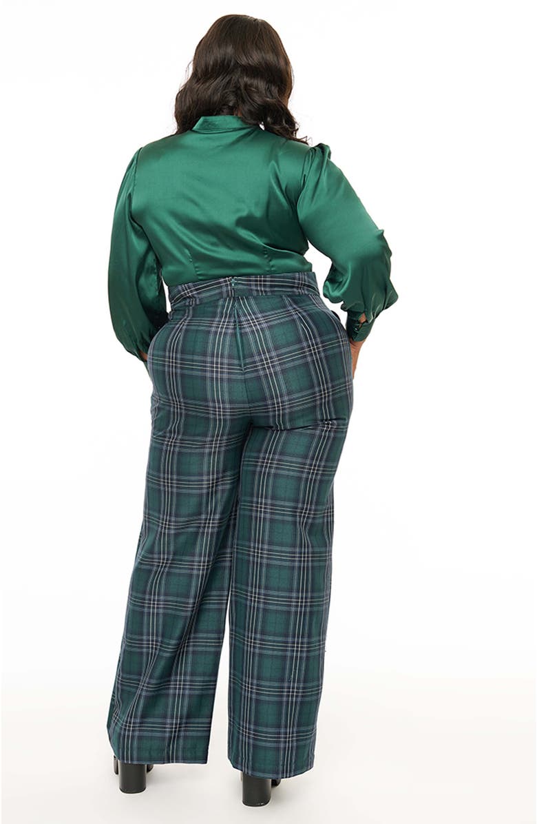 Unique Vintage Plus Size High Waistband Wide Leg Pants, Alternate, color, 