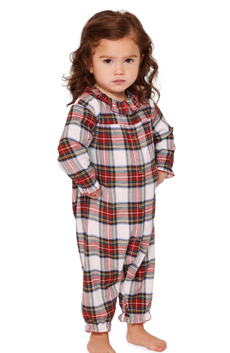 Petite Plume Balmoral Tartan Madeline One-Piece Pajamas, Alternate, color, 
