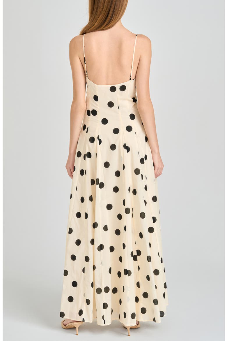 Carolina Polka Dot Cotton Godet Maxi Dress, Alternate, color, IVORY POLKA DOT