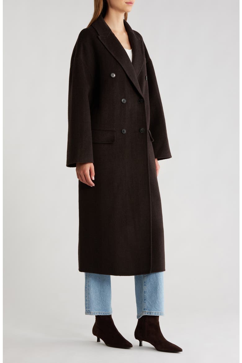 Lara Double Breasted Coat, Alternate, color, CHOCOLATE BROWN