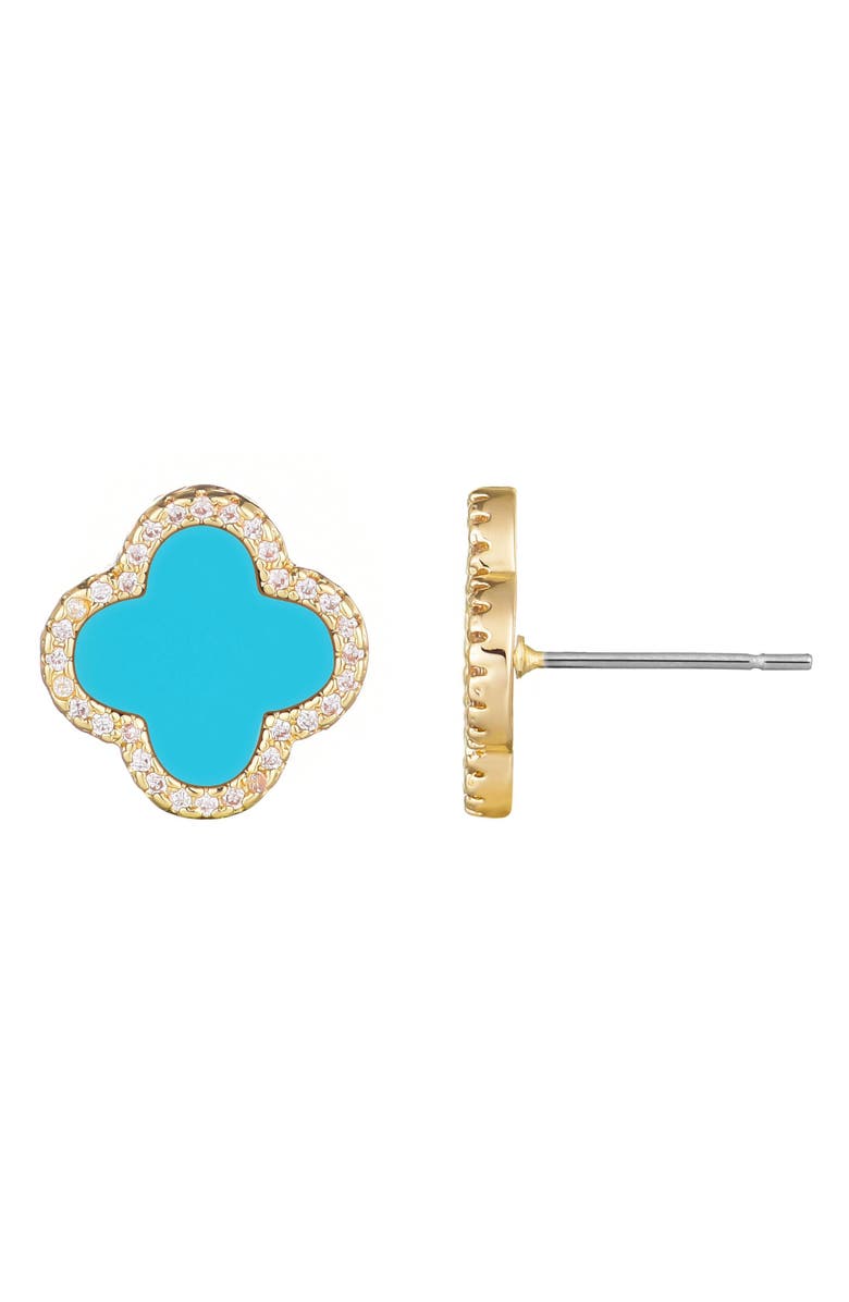 Adornia Clover Stud Earrings, Alternate, color, Blue