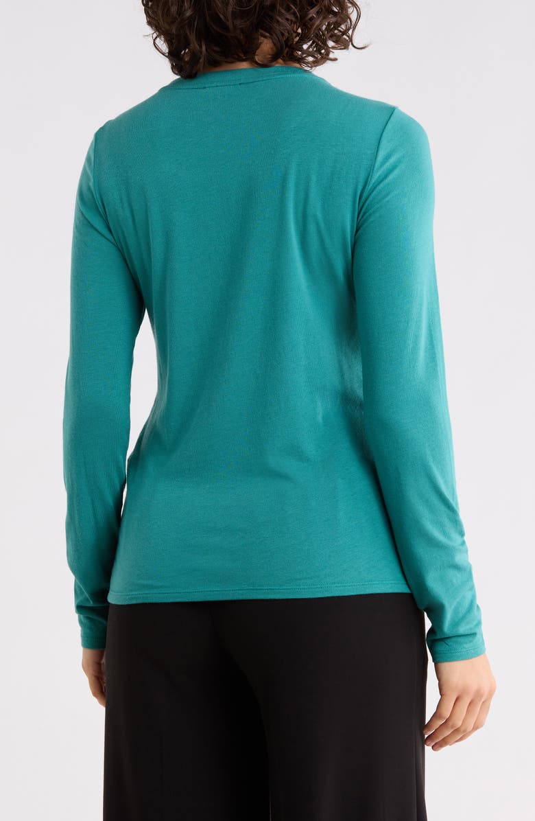 Eileen Fisher Stretch Organic Cotton Blend T-Shirt, Alternate, color, Evergreen