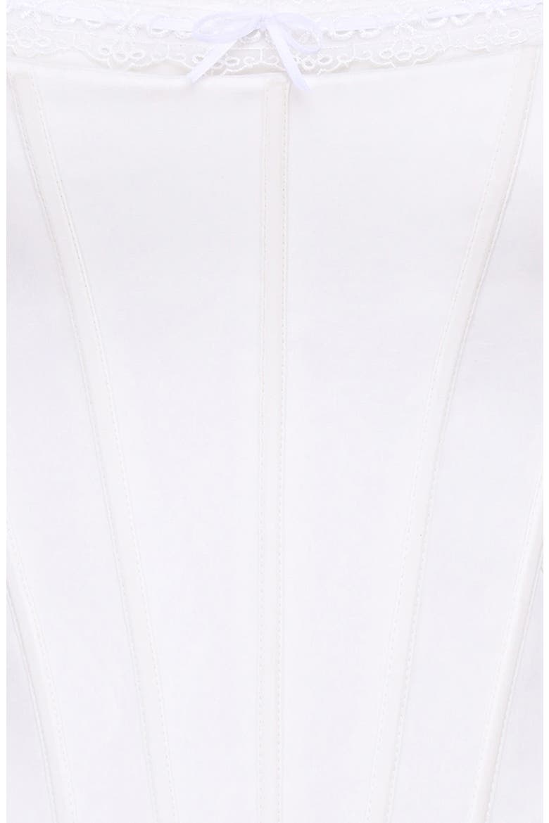 Adina Lace Trim Stretch Cotton Corset Top, Alternate, color, CLOUD DANCER