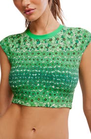 free-est by Free People Sonny Jacquard Crop Cover-Up T-Shirt