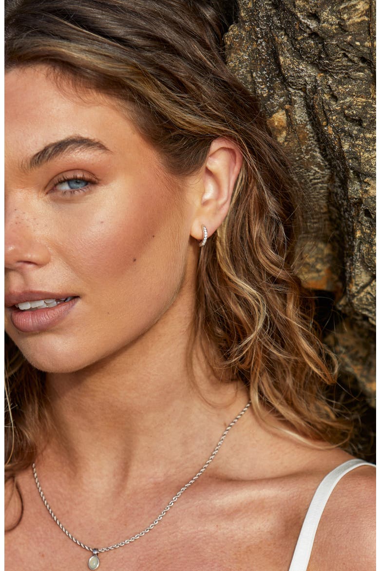 Tiny Gold Hoop Earrings, Alternate, color, Silver