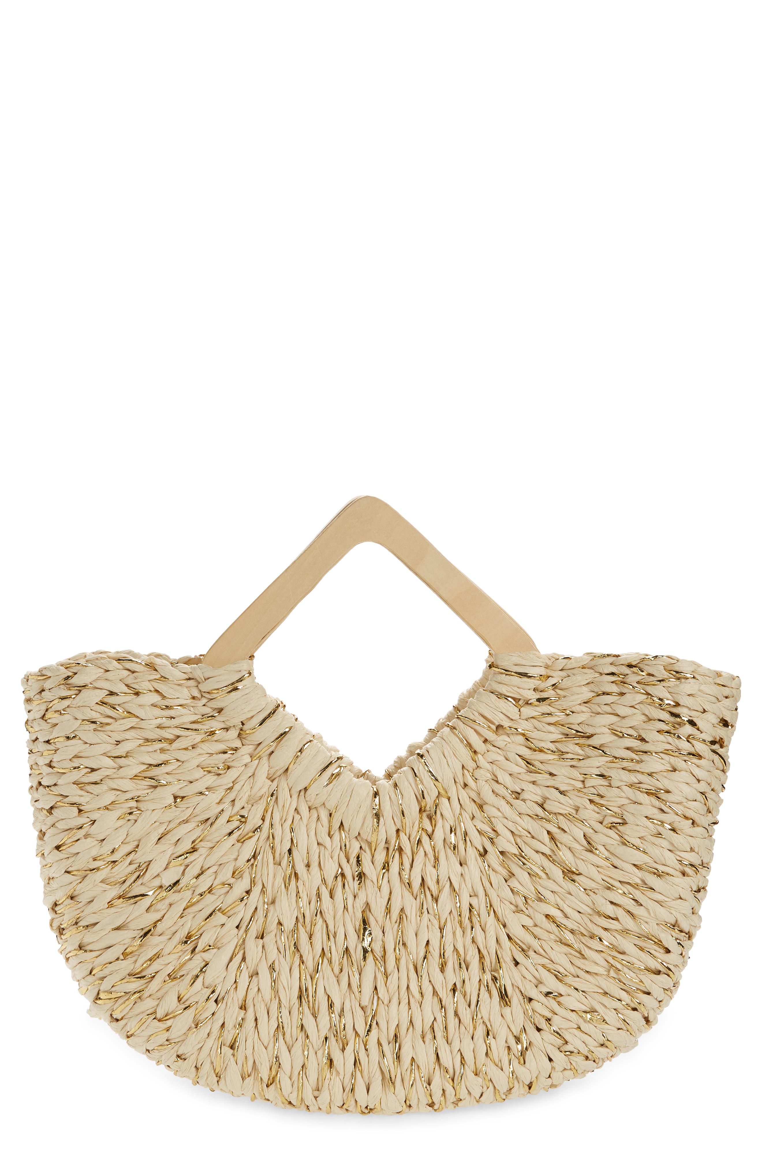 Ivy Crochet Straw Tote, Main, color, NATRUAL/GOLD