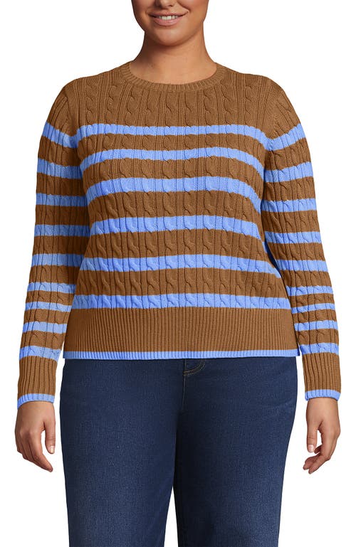 Lands' End Drifter Modern Cable Crew Sweater In Multi