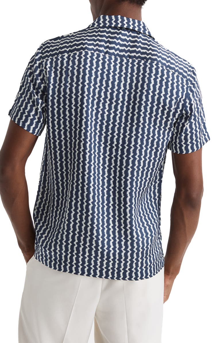 Reiss Mayday Abstract Stripe Short Sleeve Button-Up Camp Shirt, Alternate, color, 