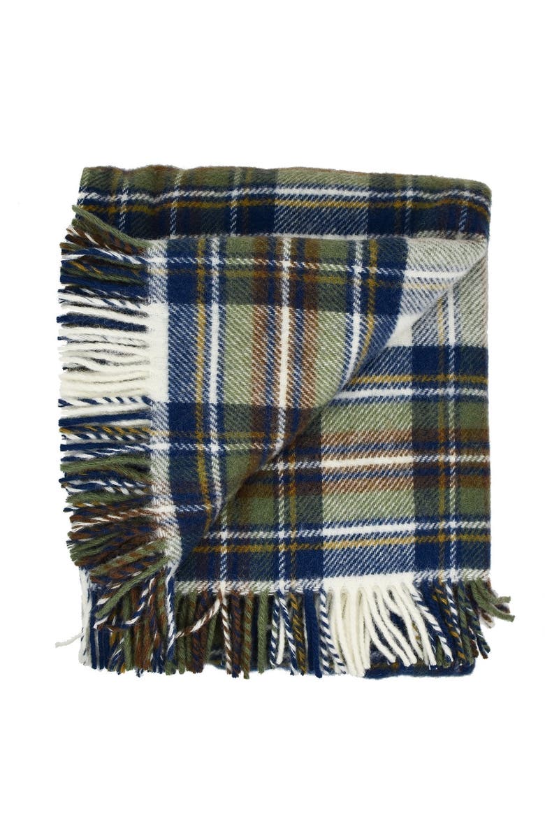 Prince of Scots Highland Tweeds Fluffy Throw, Main, color, Muted Blue Dress Stewart