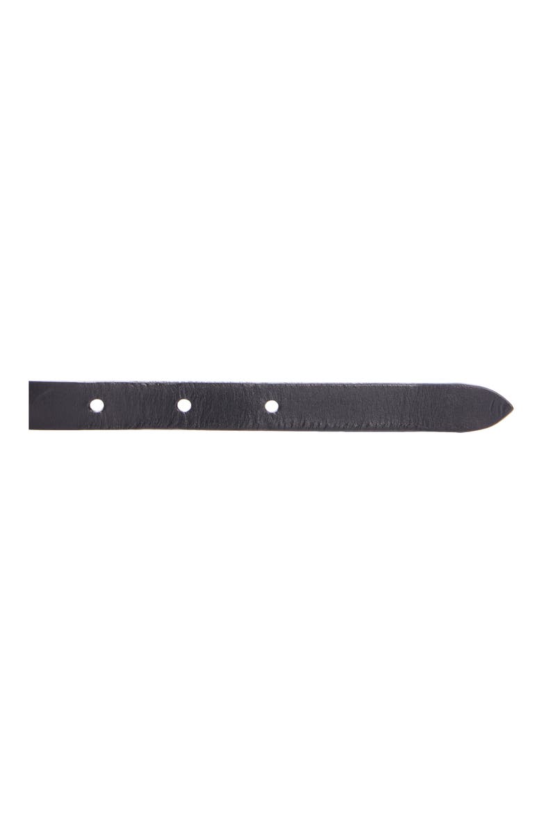 Odena Faithful Leather Belt, Alternate, color, BLACK/SILVER