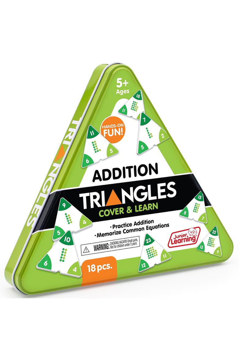 Addition Triangles,- Cover & Learn, Memorize Equations, Alternate, color, Multicolored