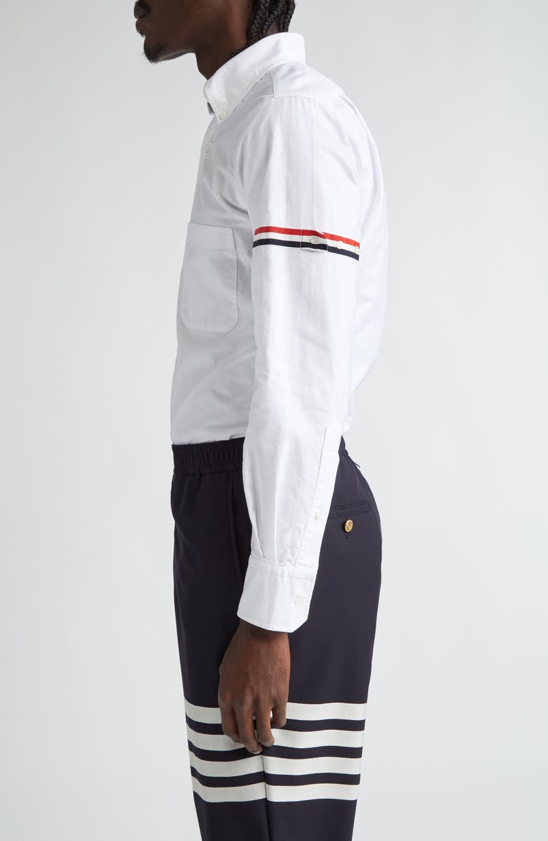 Thom Browne Classic Cotton Poplin Button-Down Shirt, Alternate, color, White