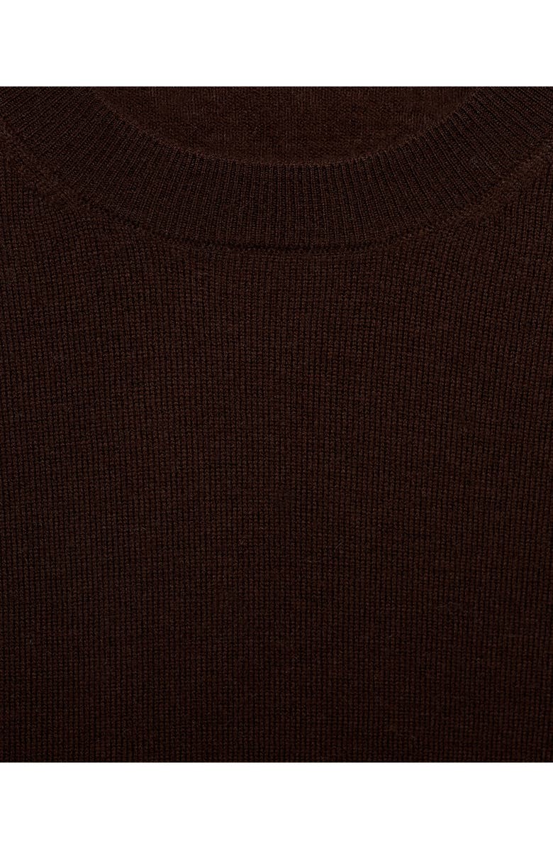 MANGO Selection Crewneck Wool Sweater, Alternate, color, Chocolate