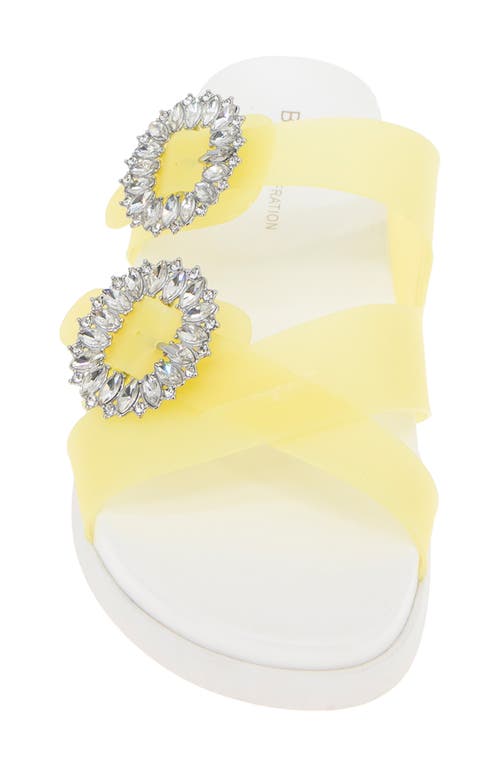 Bcbgeneration Jia Rhinestone Slide Sandal In Butter