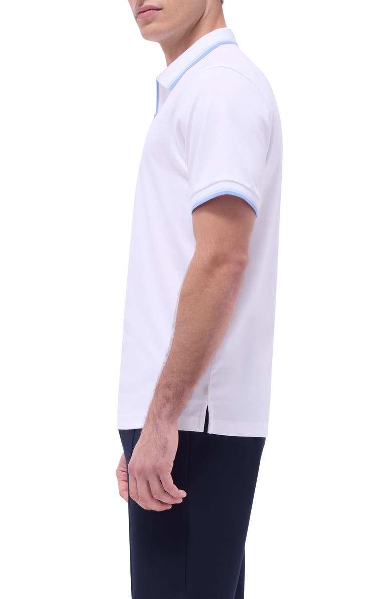 Bugatchi Tipped Quarter Zip Polo, Alternate, color, White