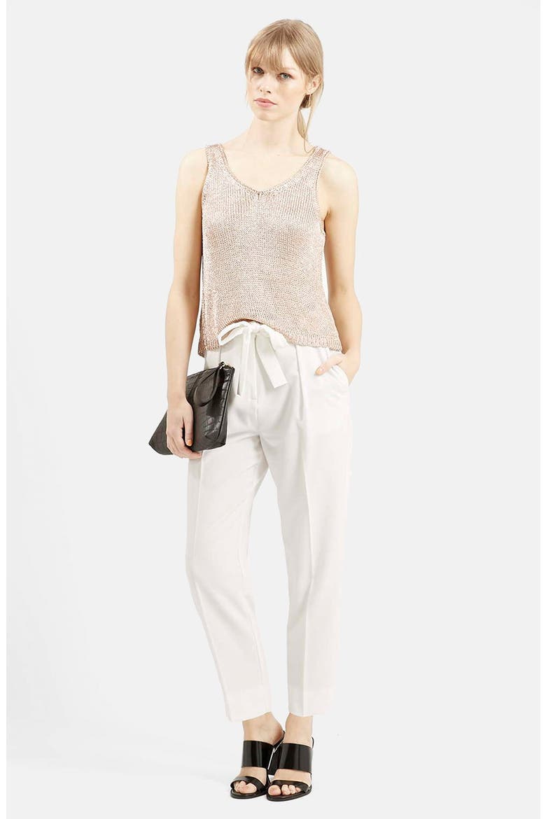 Crepe Peg Trousers, Main, color, CREAM