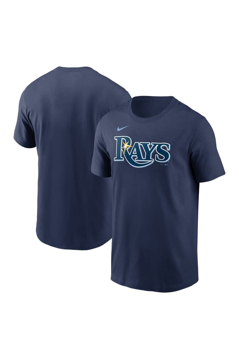 Men's Nike Navy Tampa Bay Rays Fuse Wordmark T-Shirt, Main, color, Navy