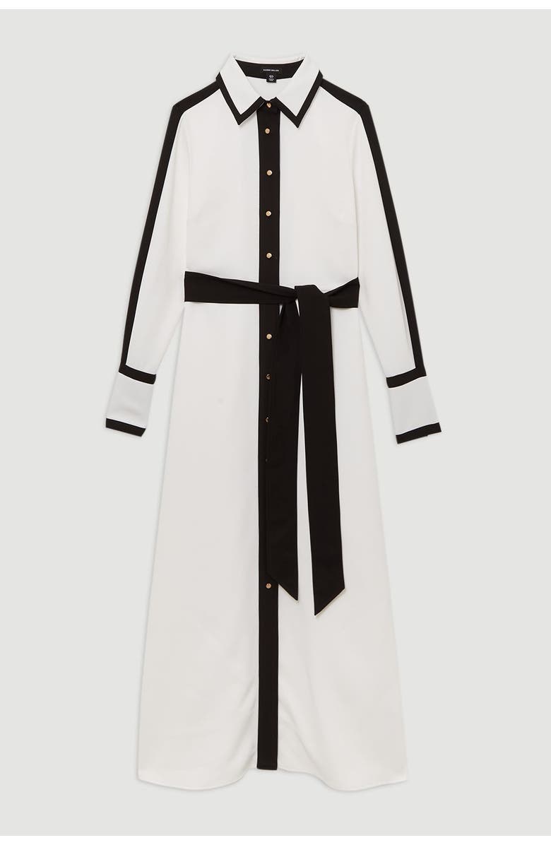 Karen Millen Petite Belted Midi Shirt Dress, Alternate, color, Ivory