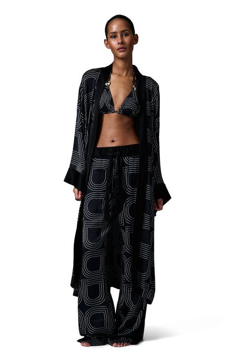 Rani Geometric Print Maxi Length Robe