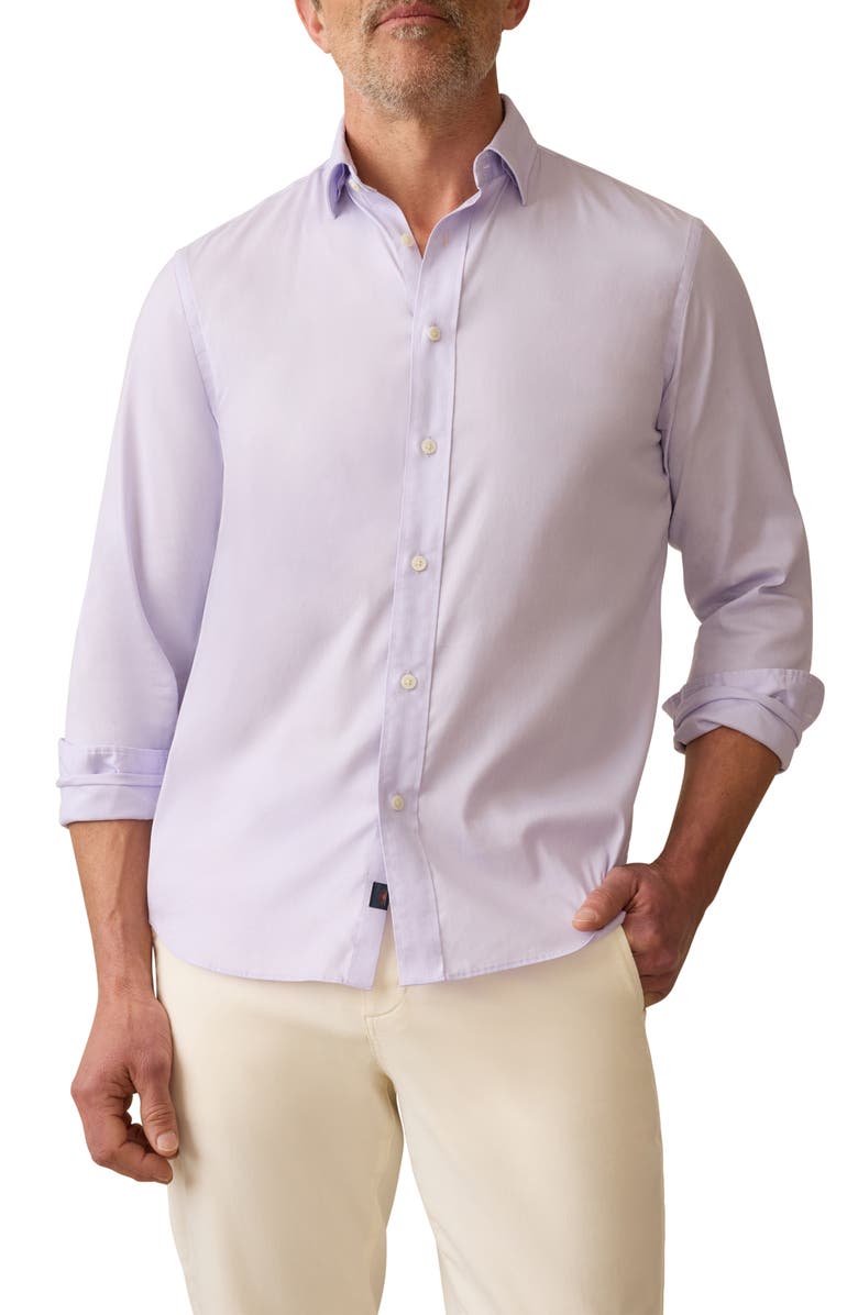 Faherty The Movement Button-Up Shirt, Main, color, Spring Lavender